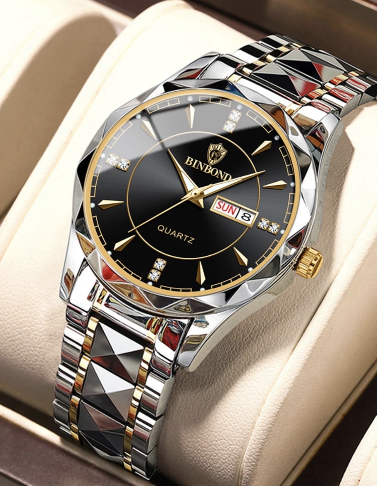 BINBOND Diamond-Encrusted Luminous Watch