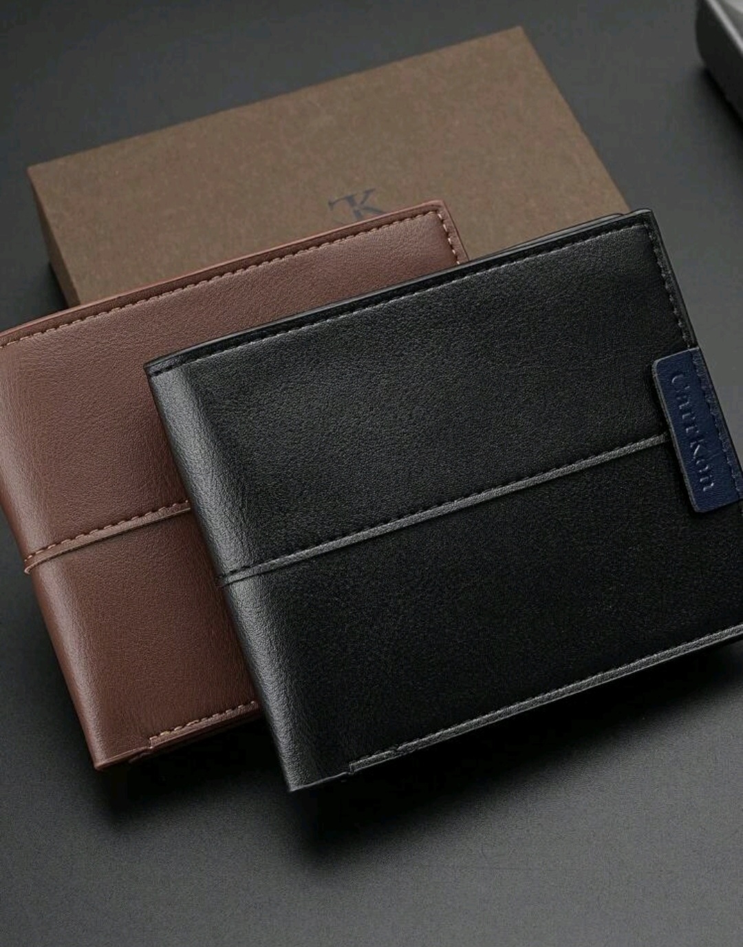 Men Fashion Black Faux Leather Wallet