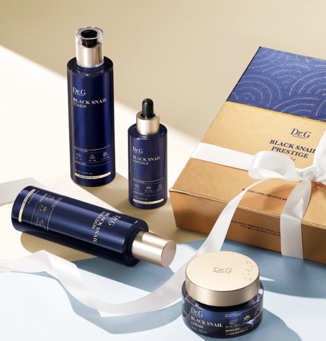 Dr.G Black Snail Prestige toner + emulsion + ampoule + cream + shopping bag set of 4 types
