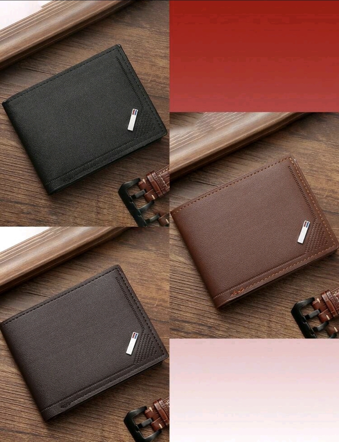 Men Leather Short Wallet