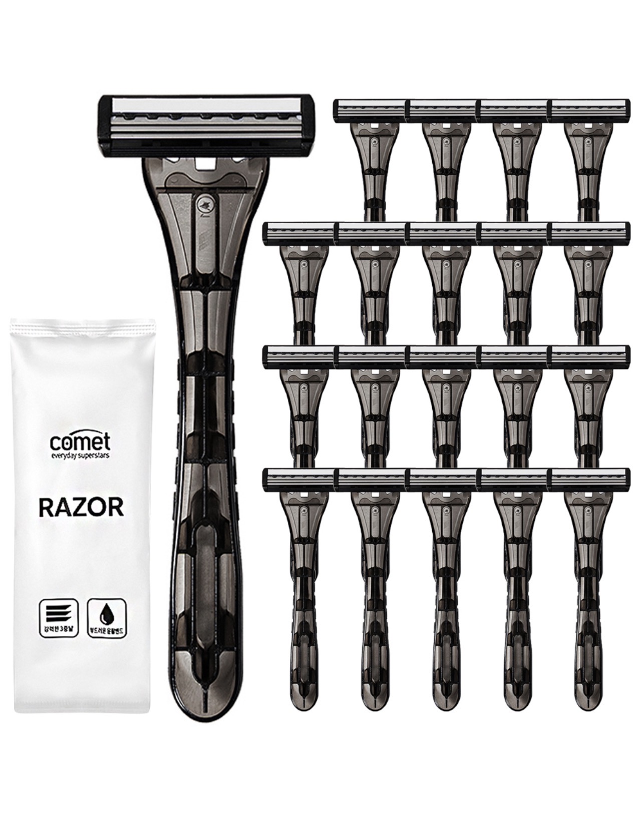 Comet triple blade disposable razor, 20 -pack