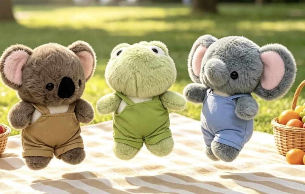 Cute Overalls Animal Plush Doll