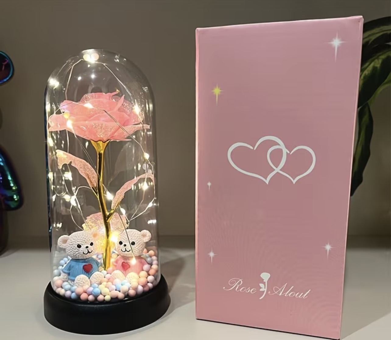 1pc Glow-in-the-Dark Rose Flower Decoration with LED