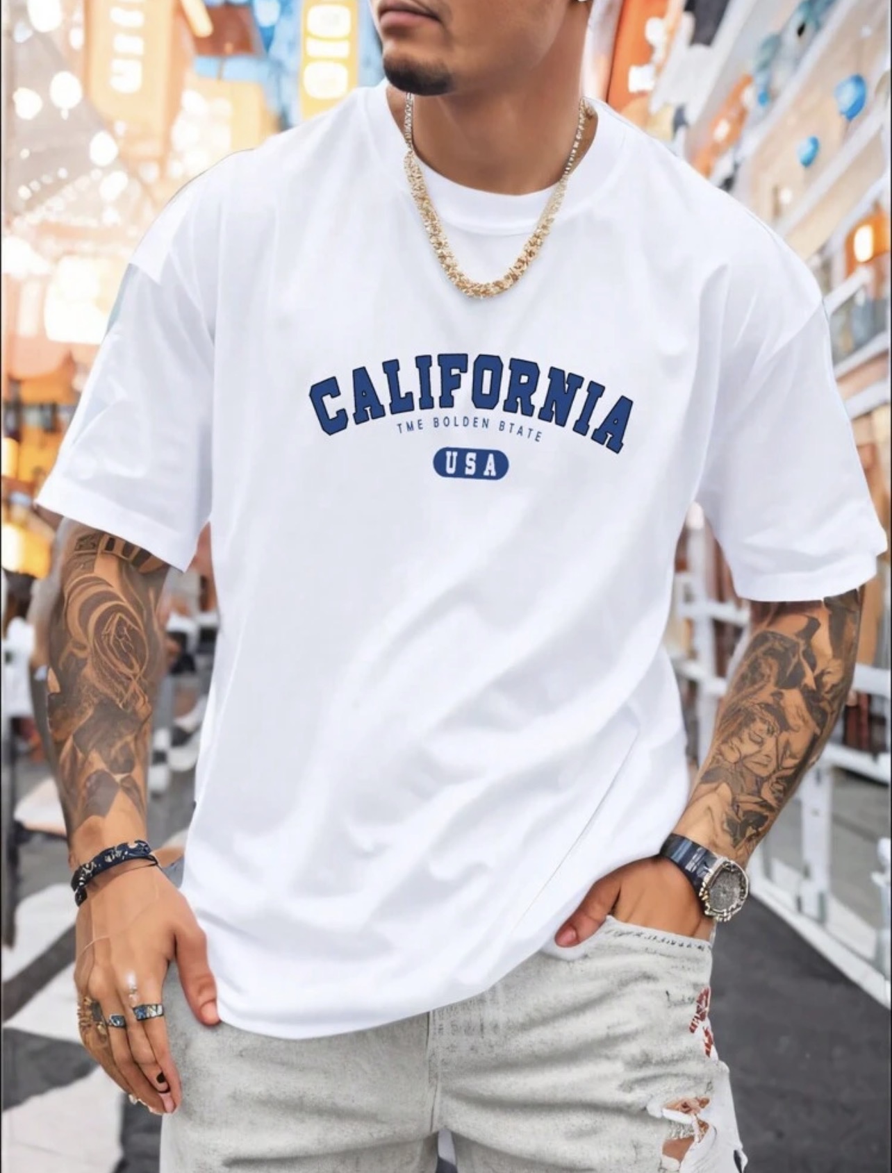 Men  Round Neck Short Sleeve Casual T-Shirt