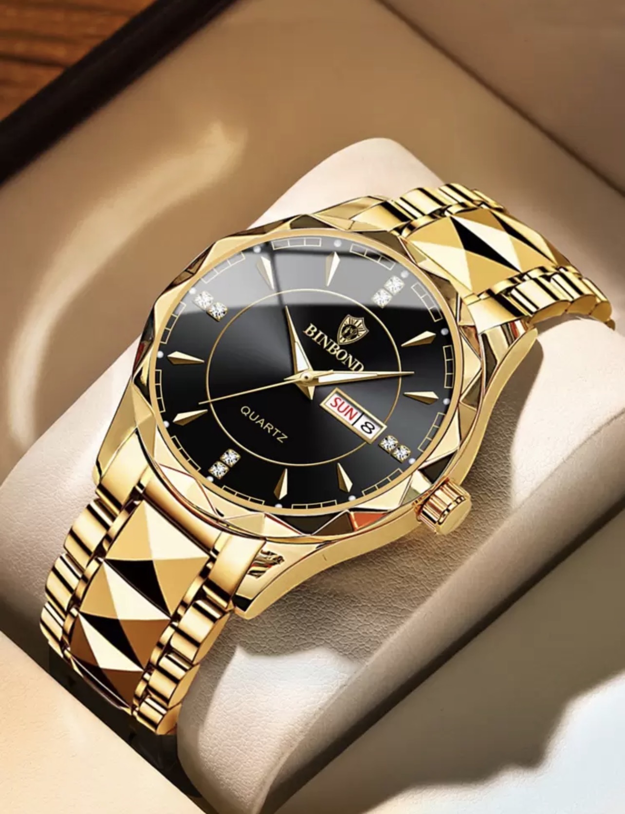 BINBOND Diamond-Encrusted Luminous Watch