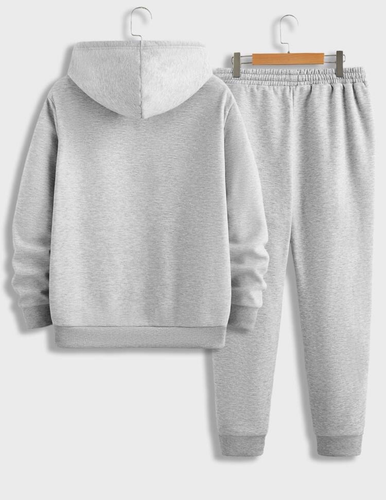 Daypath  Men Light Grey Floral Knit Hoodie and Sweatpants Set