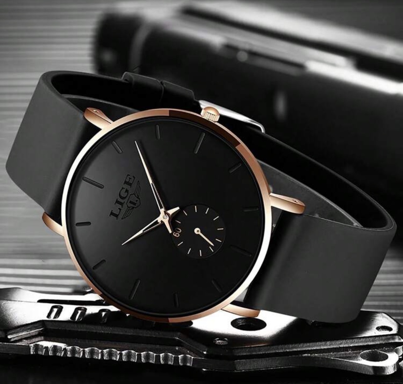 LIGE Minimalist Ultra-Slim Mens Quartz Watch