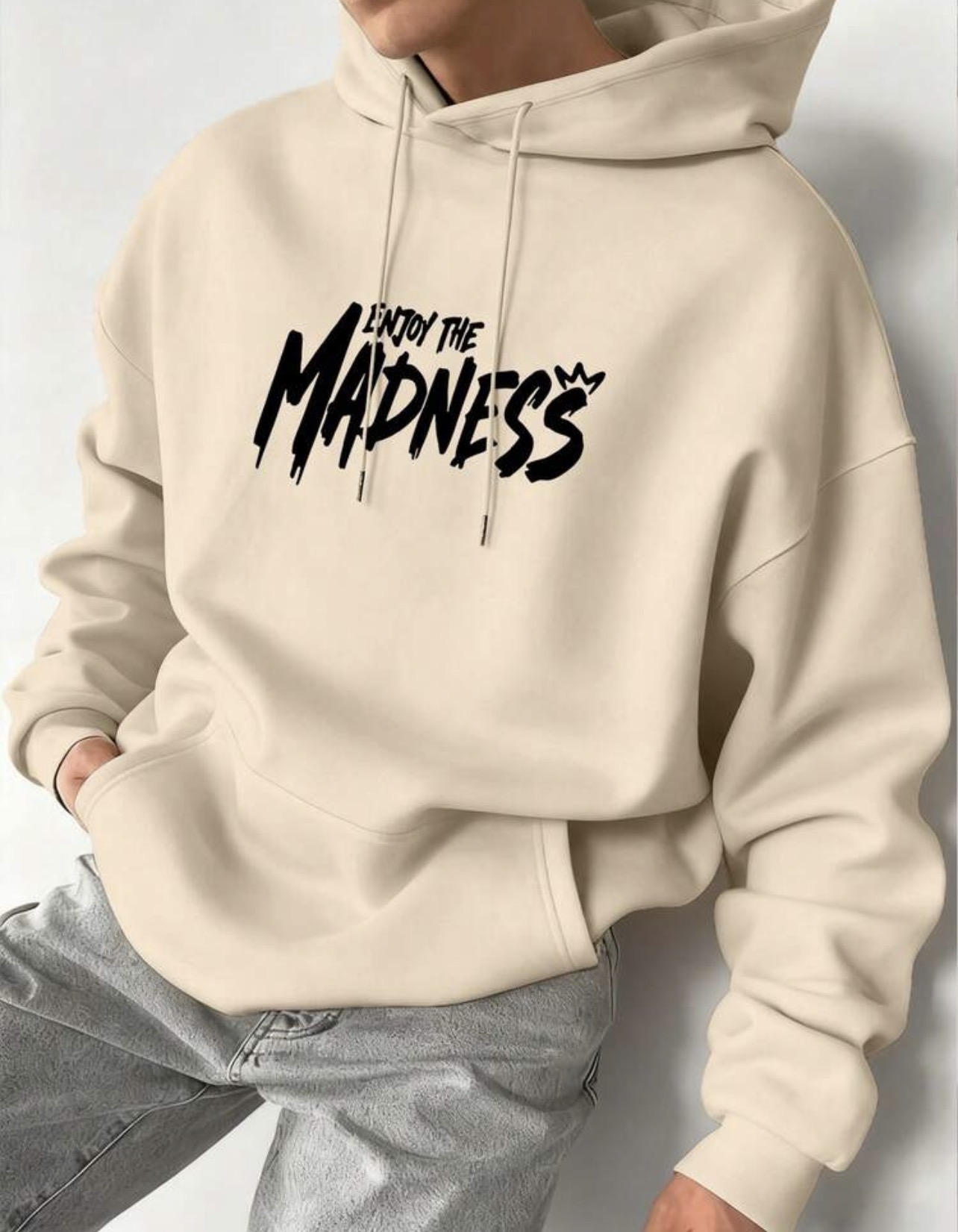 Pocket Drawstring Loose Hoodie Sweatshirt