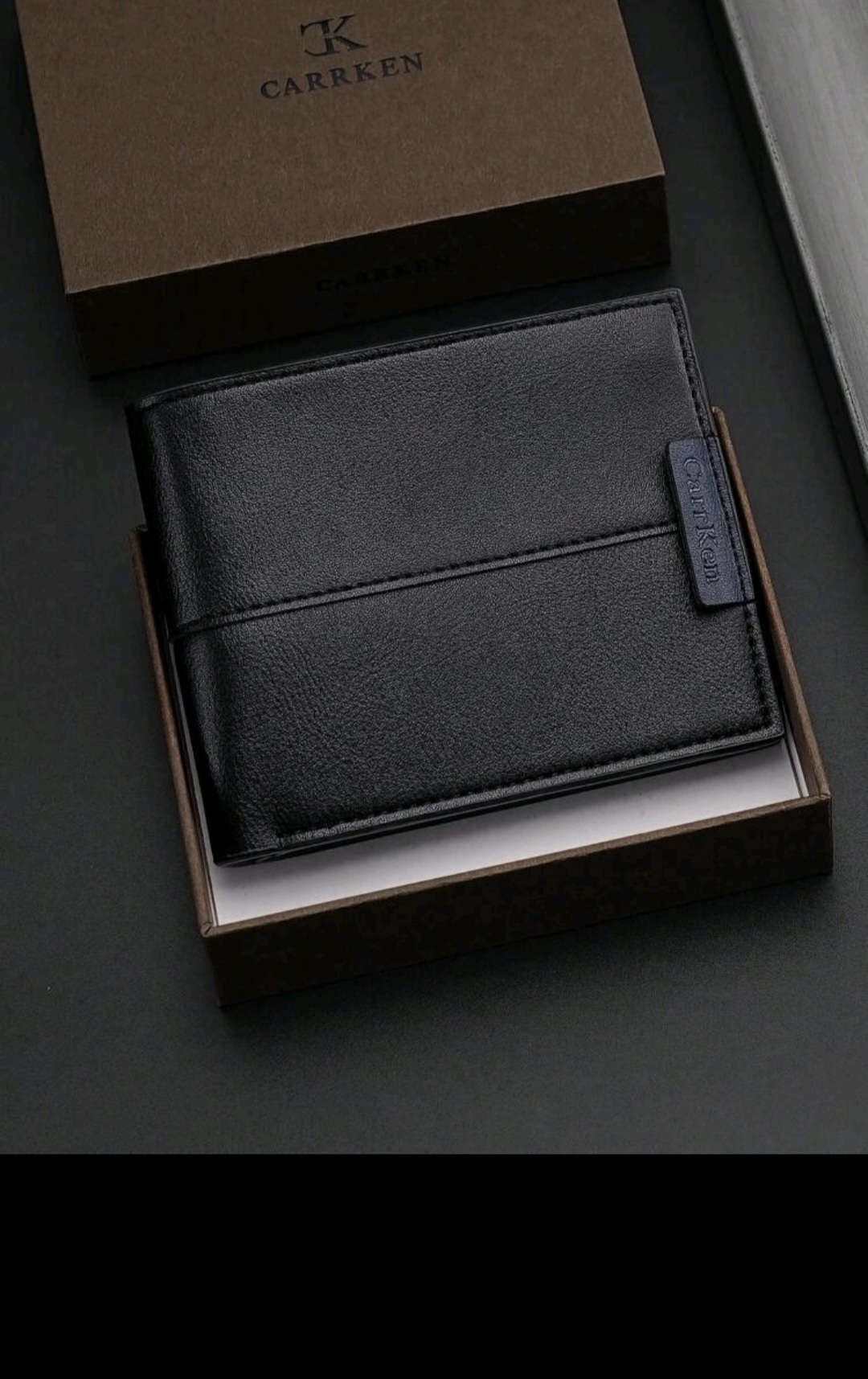 Men Fashion Black Faux Leather Wallet
