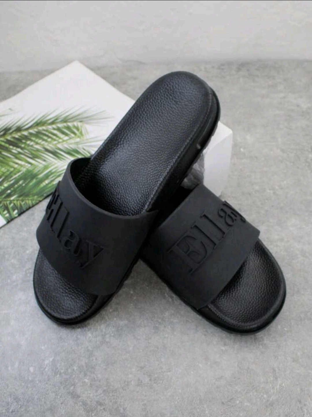 Men Letter Graphic Single Band Slippers