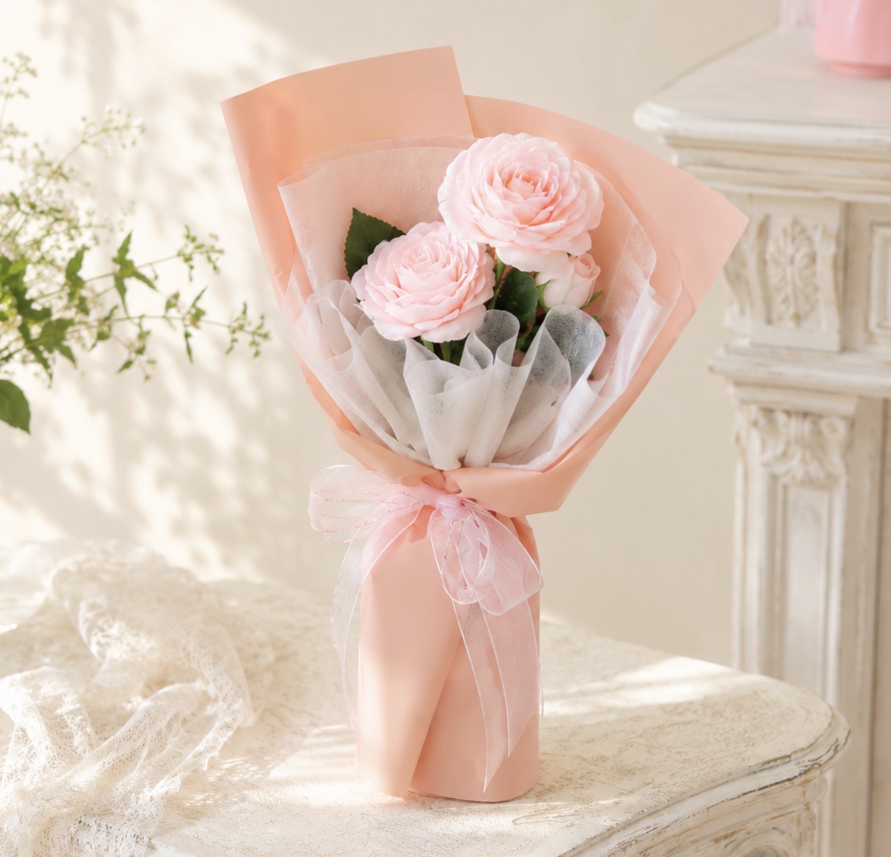 ScentBasket peony artificial flower mini bouquet