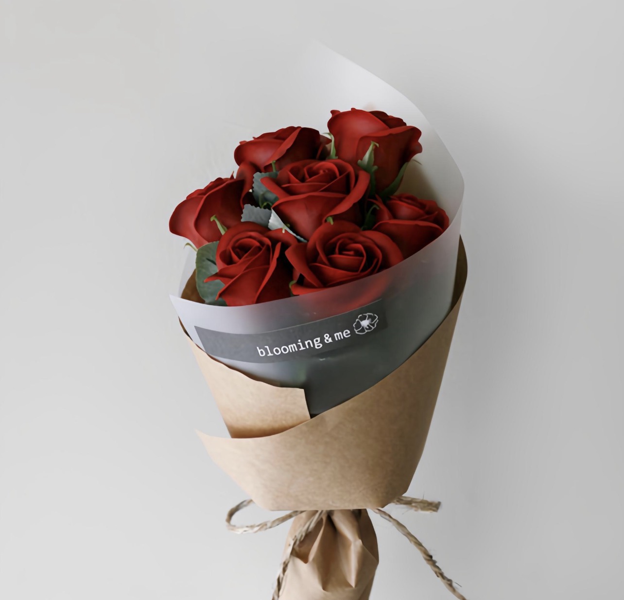 soap flower rose 7 pcs natural bouquet