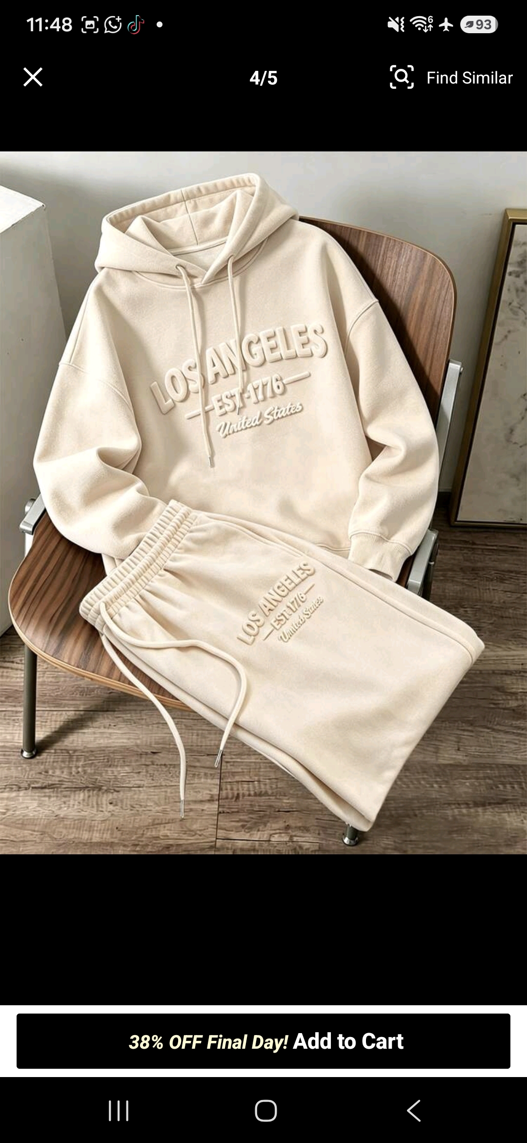 Men Hoodie and Sweatpants 2 Pieces Set