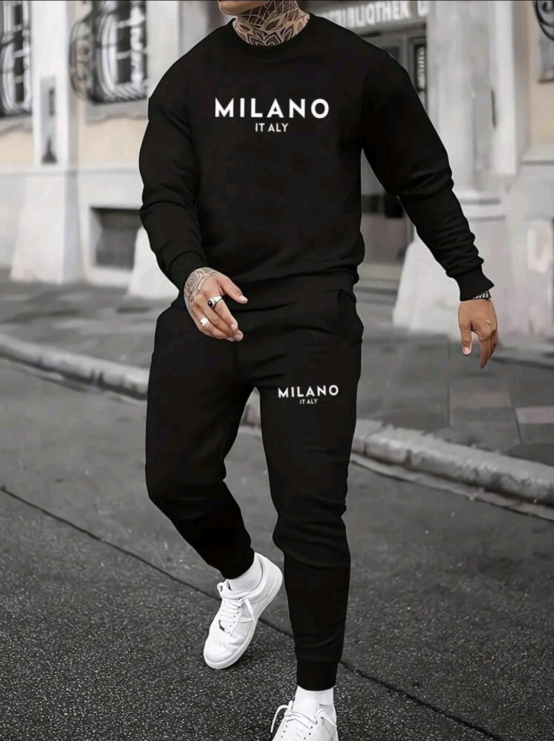 Letter Print Men Casual Suit
