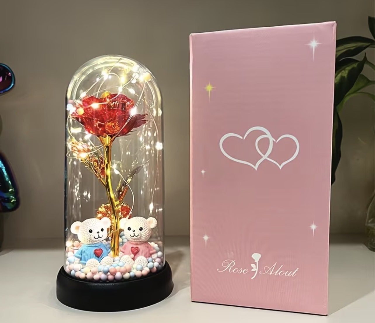 1pc Glow-in-the-Dark Rose Flower Decoration with LED